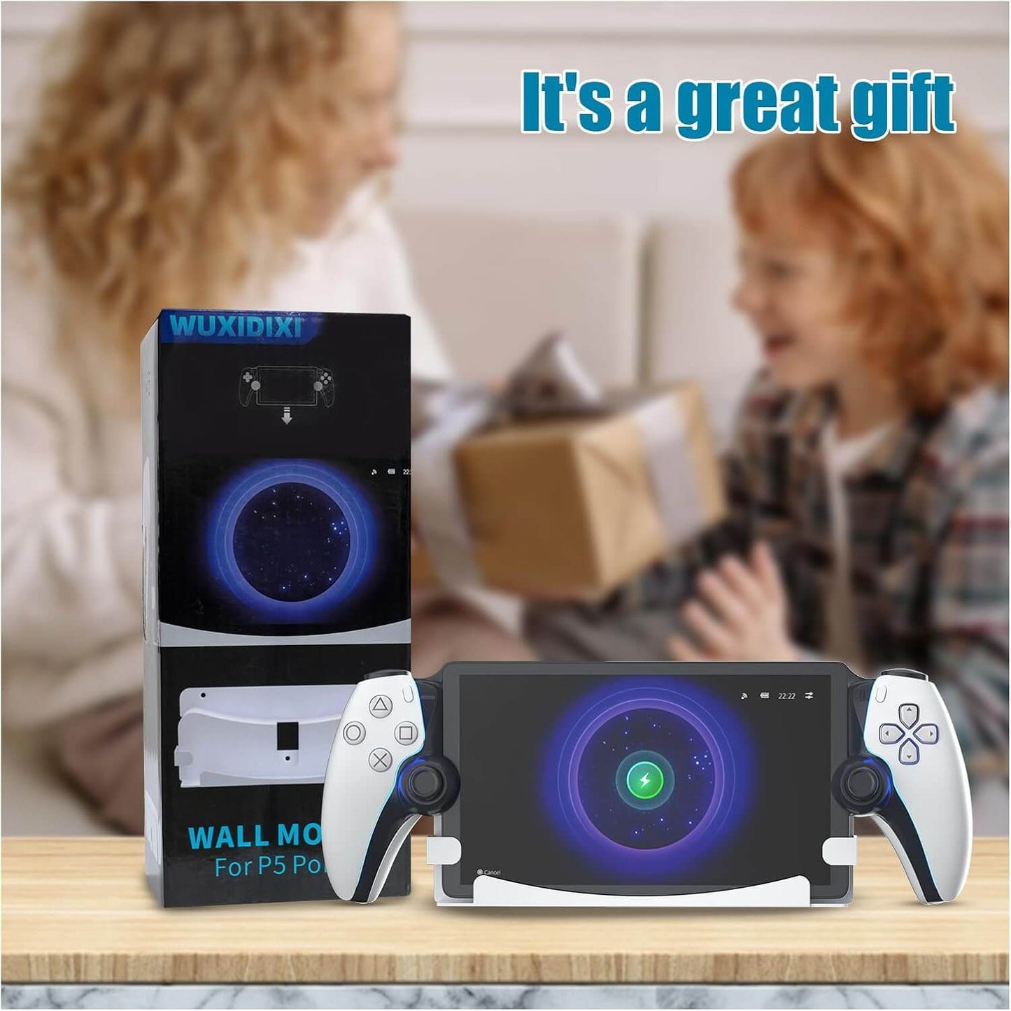 PlayStation Portal Wall Mount, Wall Mounting Kit for PlayStation Portal Remote Player on Wall Near Or Behind TV, Display and Storage Metal Bracket for PS Portal Accessories - White