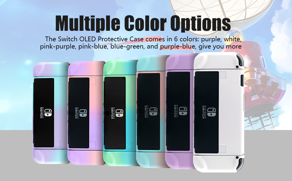 Nintendo Switch OLED Protective Case, Nintendo Switch OLED Colorful Case - Purple Blue