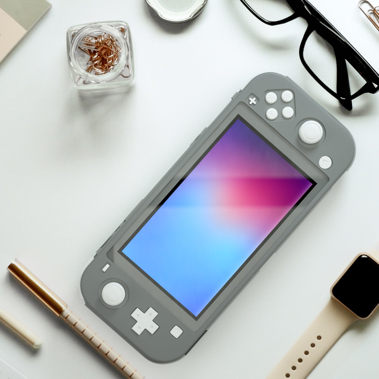 Hard Case for Nintendo Switch lite, Grip Case for Nintendo Switch lite - Gray - ECHZOVE