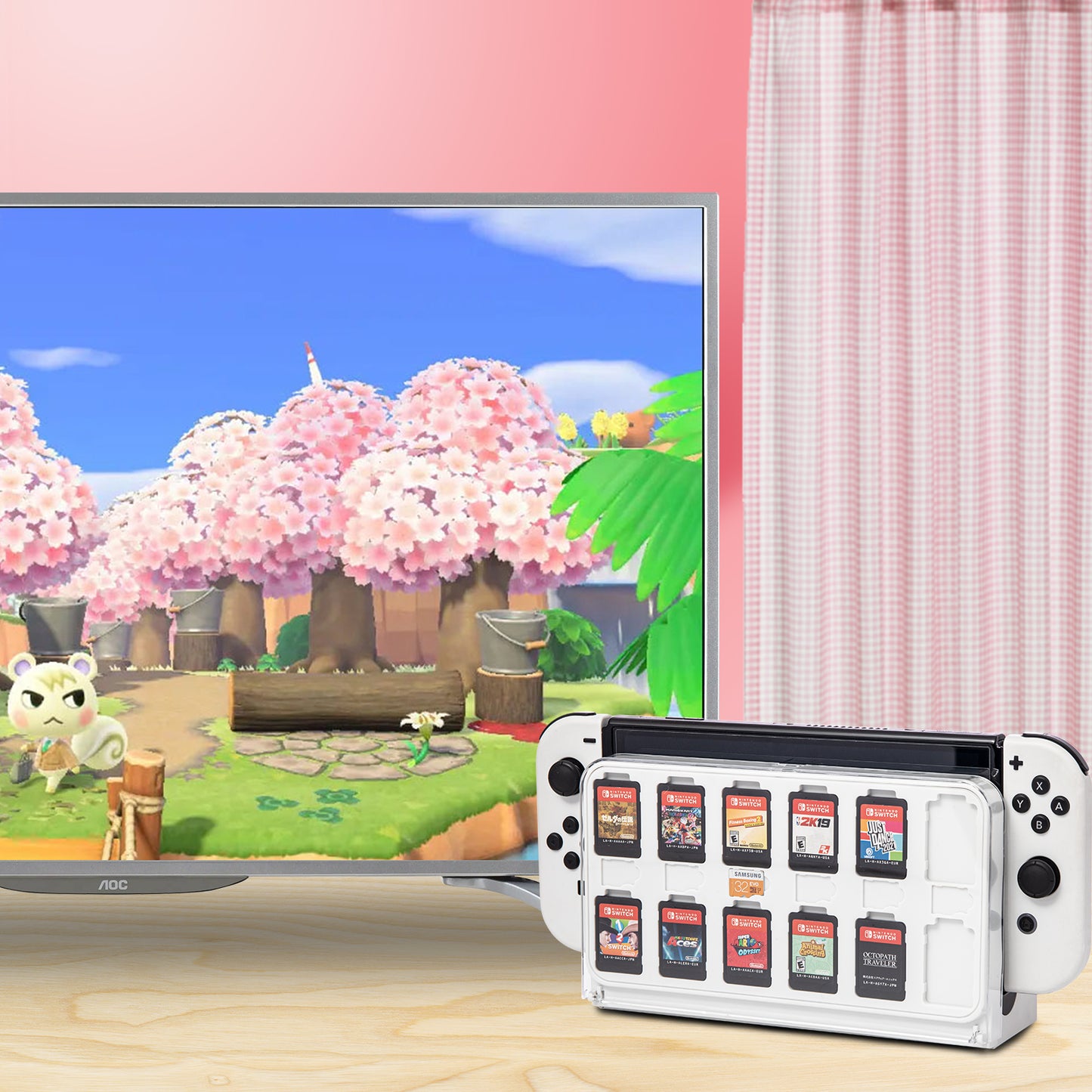 Game Card Case for Switch OLED, Switch Card Case Cartridge Game Card Display Cabinet Box