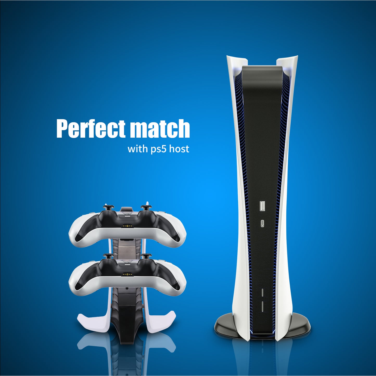 PS5 Controller Charger, Playstation 5 Controller Charging Station with LED Light - ECHZOVE