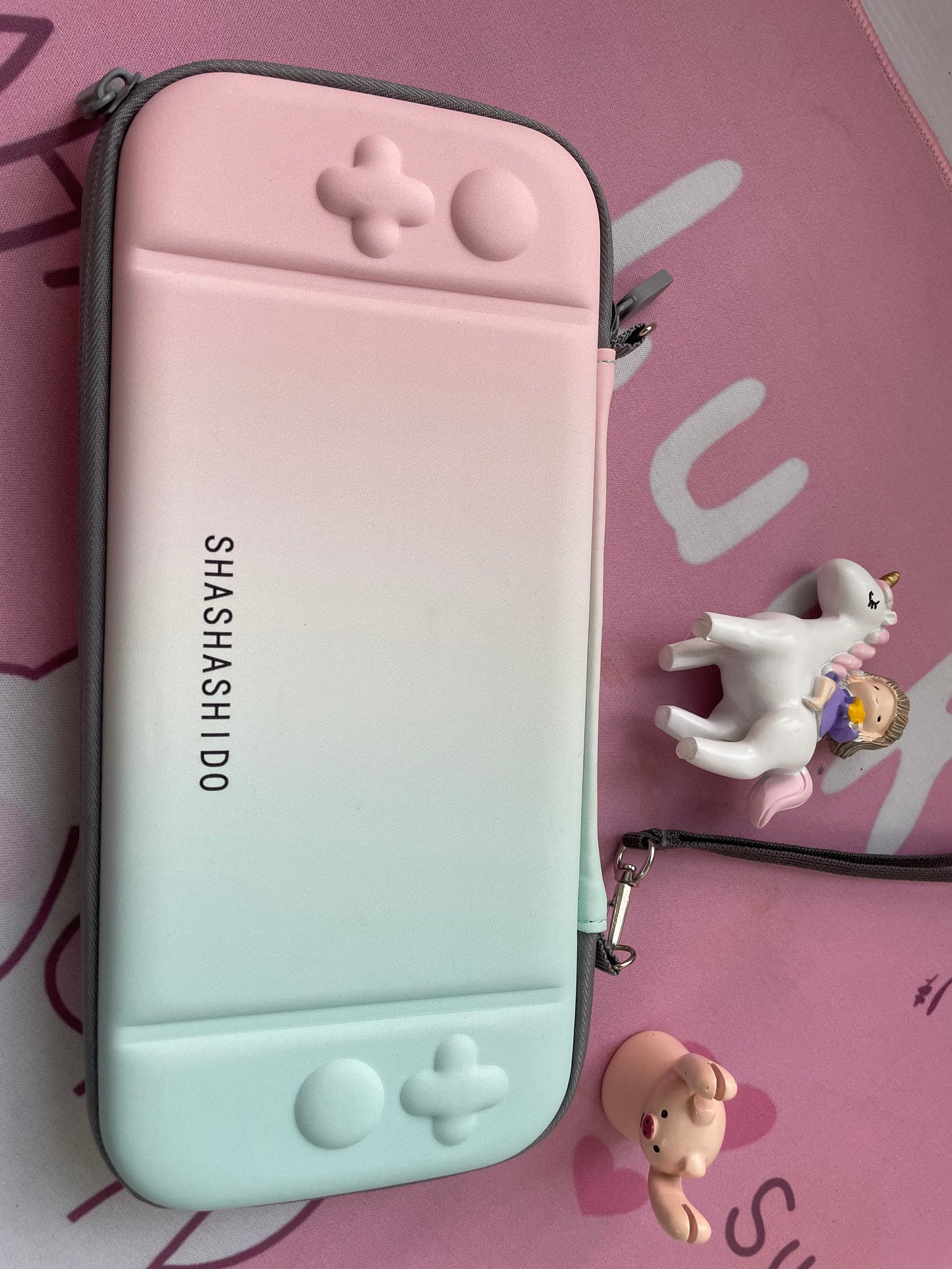 SHASHASHIDO Slim Carry Case for Nintendo Switch with Wrist Strap, Shockproof Switch Protective Travel Storage Bag