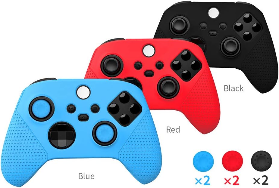 ECHZOVE Xbox Series X/S Controller Silicone Cover Case, Rubber Skin for Xbox Series X/S Controller with Thumb Grips - Blue