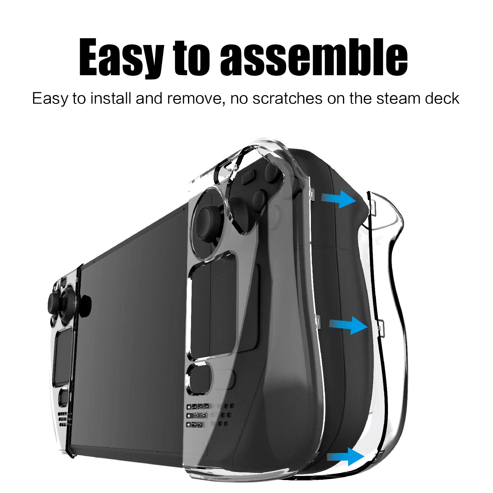 clear steam deck grip case