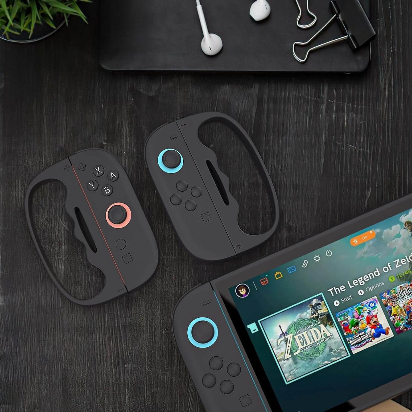 ECHZOVE Switch 2 Boxing Grips for Fighting Games–Ergonomic Handle for Better Control & Comfort, Perfect for Switch 2 Boxing Games, Must-Have Switch 2 Accessories for ARMS & More, Secure Fit for Joy-Con Controllers(Black)