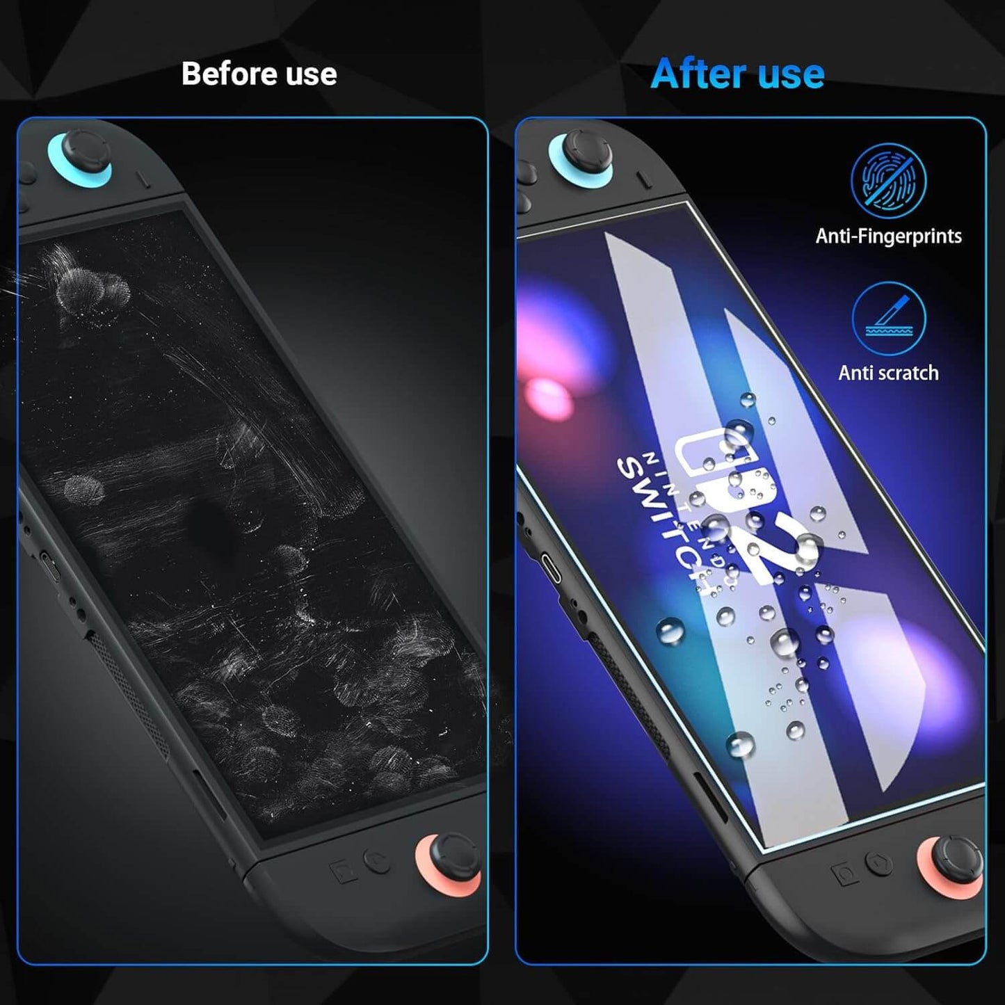 ECHZOVE Tempered Glass Screen Protector for Switch 2 (2025) – Auto Alignment Kit, 9H Hardness, Bubble-Free, Anti-Blue Light (Eye Protection), Anti-Scratch, 2-Pack – Switch 2 Accessories