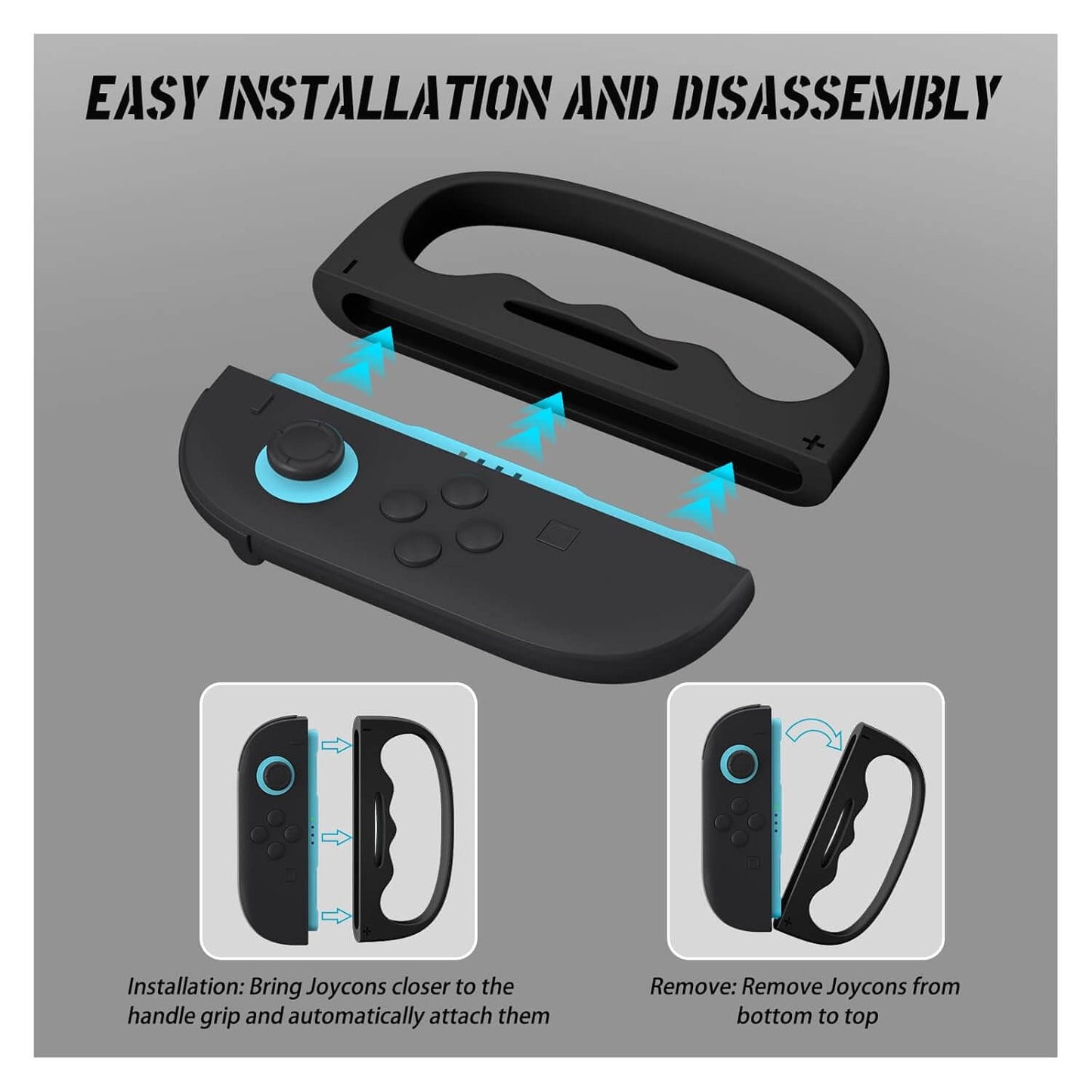 ECHZOVE Switch 2 Boxing Grips for Fighting Games–Ergonomic Handle for Better Control & Comfort, Perfect for Switch 2 Boxing Games, Must-Have Switch 2 Accessories for ARMS & More, Secure Fit for Joy-Con Controllers(Black)