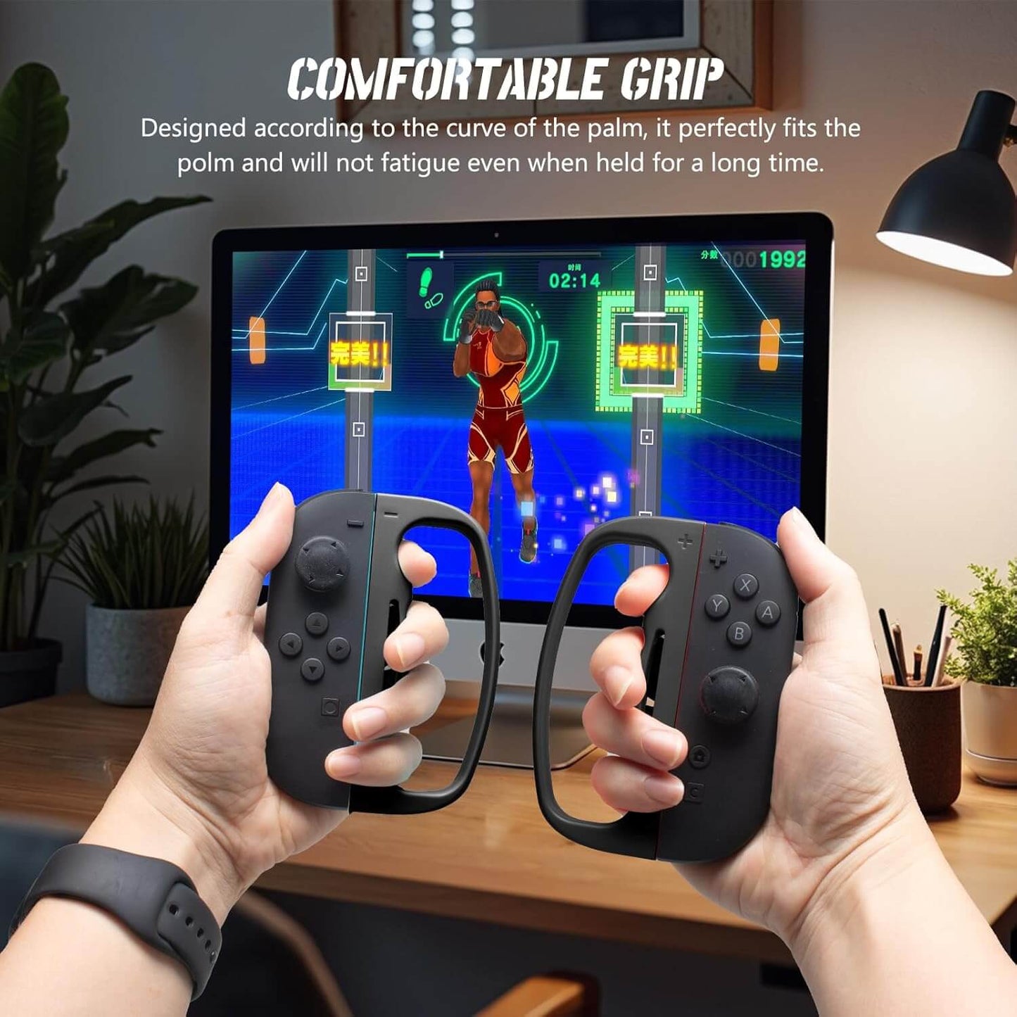 ECHZOVE Switch 2 Boxing Grips for Fighting Games–Ergonomic Handle for Better Control & Comfort, Perfect for Switch 2 Boxing Games, Must-Have Switch 2 Accessories for ARMS & More, Secure Fit for Joy-Con Controllers(Black)