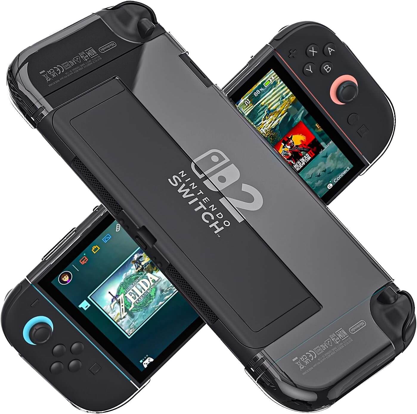 Switch 2 Case – Crystal Clear Switch 2 Protective Case with Shockproof Hard Shell