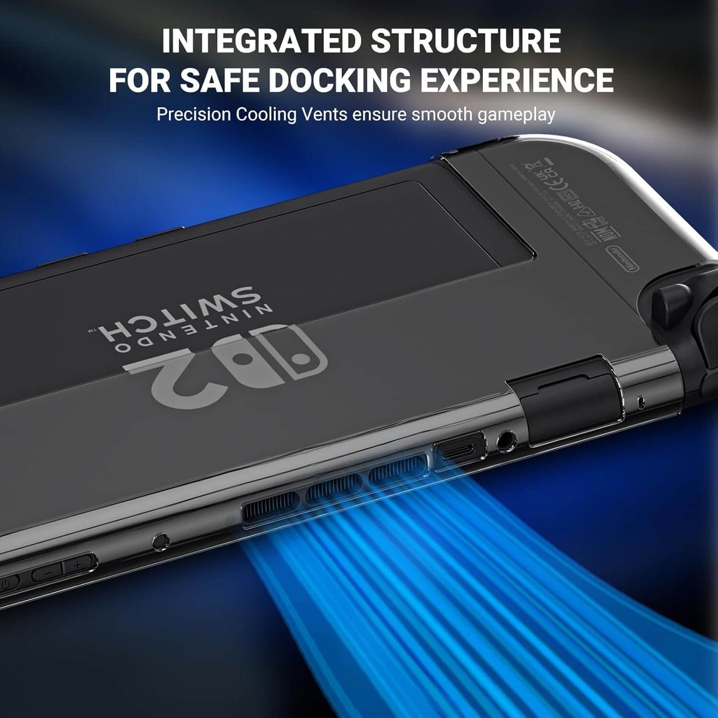 Switch 2 Case – Crystal Clear Switch 2 Protective Case with Shockproof Hard Shell