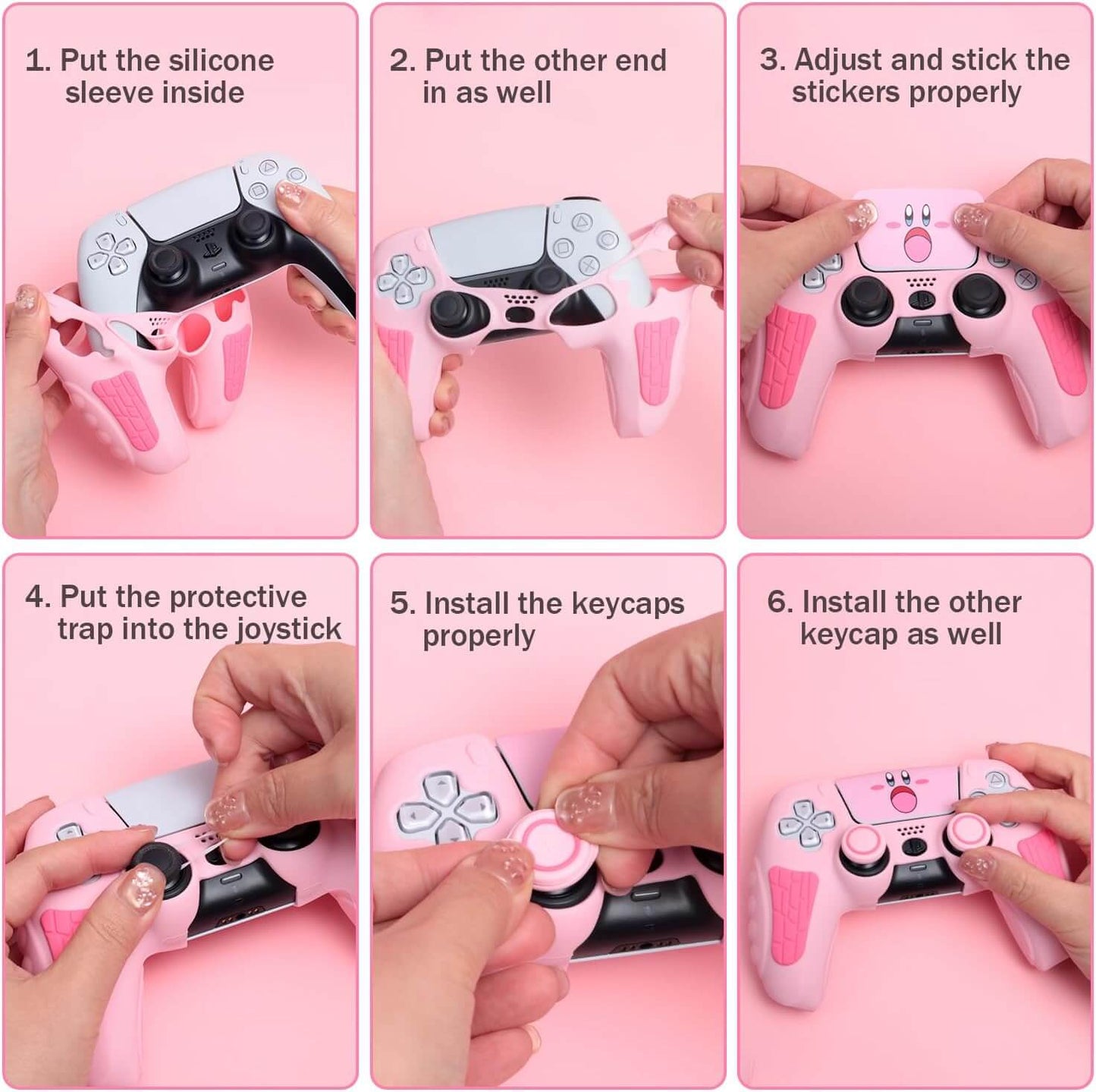 PS5 Controller Skin Pink - PS5 Controller Silicone Case with Anti-Slip Grip, Durable PS5 Controller Protective Case, Stylish PS5 Controller Cover, Ergonomic Design, PS5 Controller Accessories