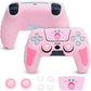 PS5 Controller Skin Pink - PS5 Controller Silicone Case with Anti-Slip Grip, Durable PS5 Controller Protective Case, Stylish PS5 Controller Cover, Ergonomic Design, PS5 Controller Accessories