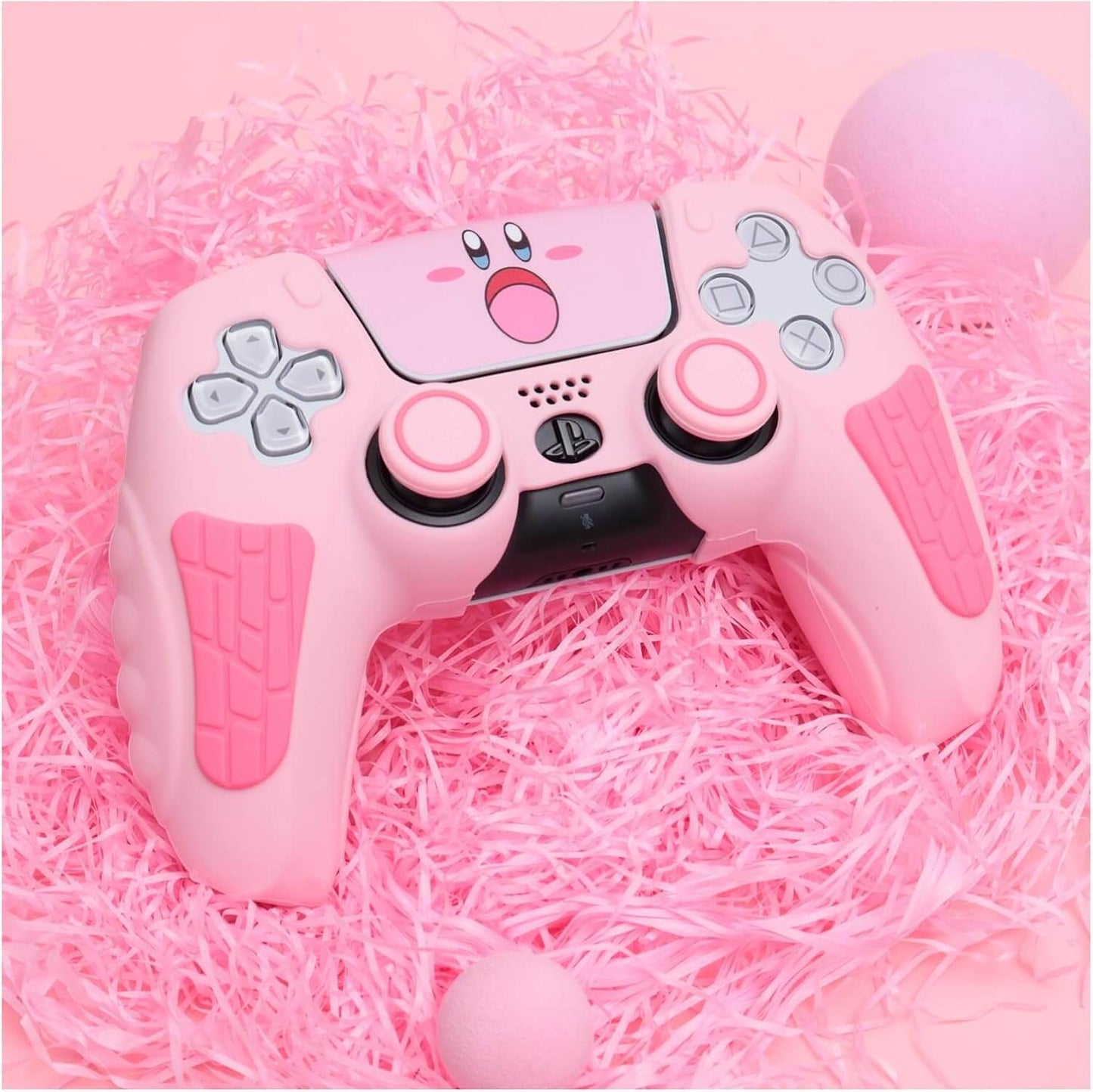 PS5 Controller Skin Pink - PS5 Controller Silicone Case with Anti-Slip Grip, Durable PS5 Controller Protective Case, Stylish PS5 Controller Cover, Ergonomic Design, PS5 Controller Accessories