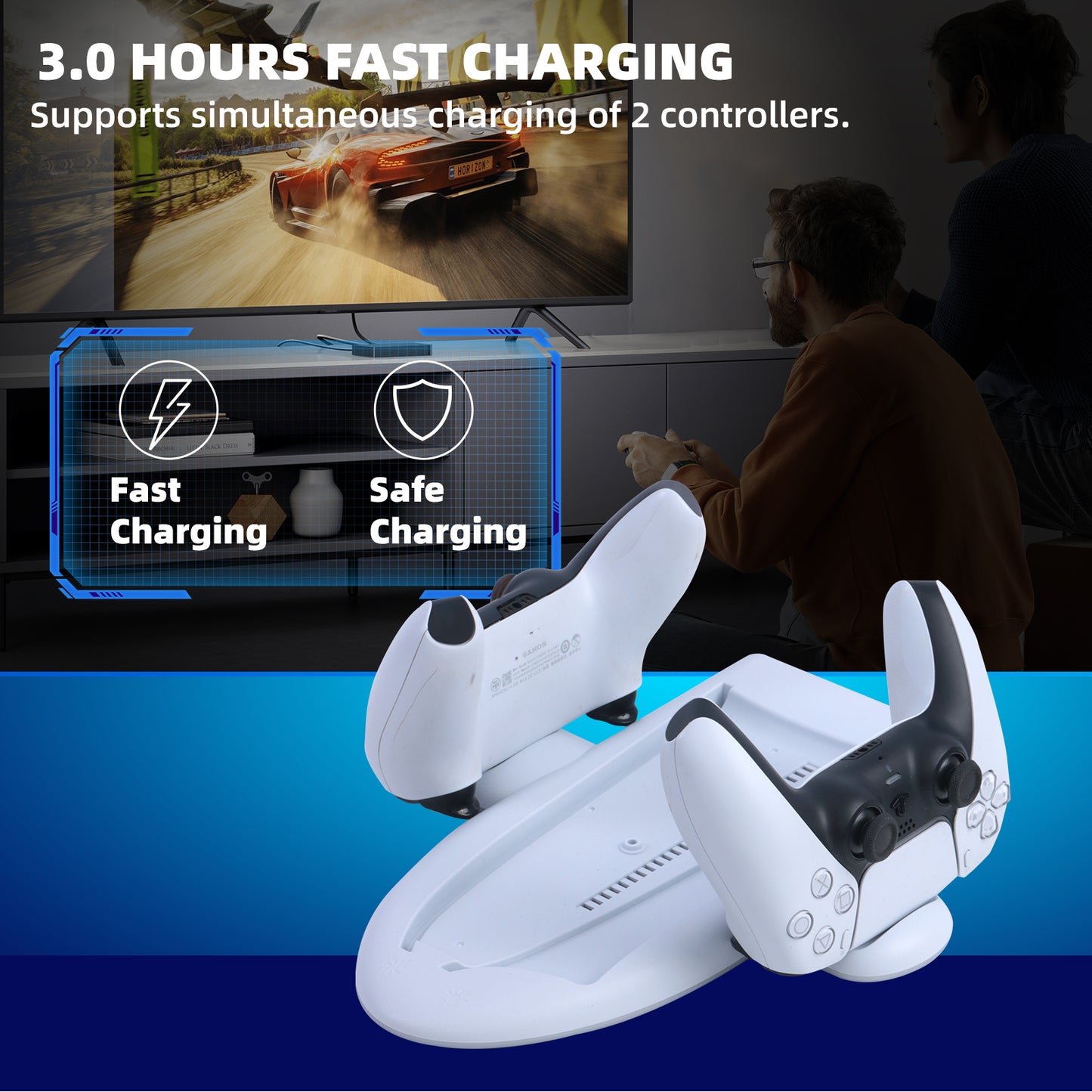 ECHZOVE RGB Cooling Station for New PS5 Slim Console with Controller Charging Dock for Playstation 5 Slim Console, Cooling Stand for PS5 Accessories with Controller Charger, New PS5 Slim Cooling Fan