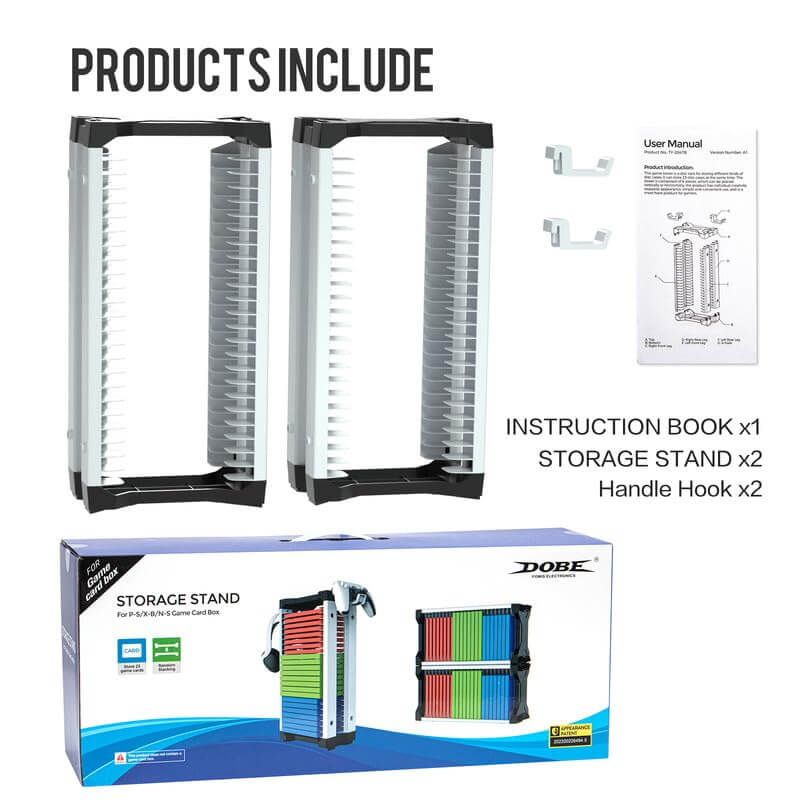 ECHZOVE Video Game Storage Tower – Durable, Modular Organizer for 46 PS5/PS4/Xbox Discs with Headset Hooks