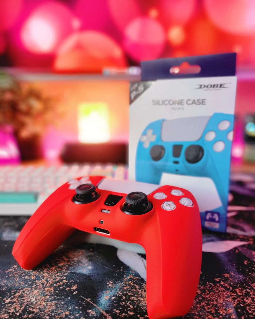 red ps5 controller silicone skin