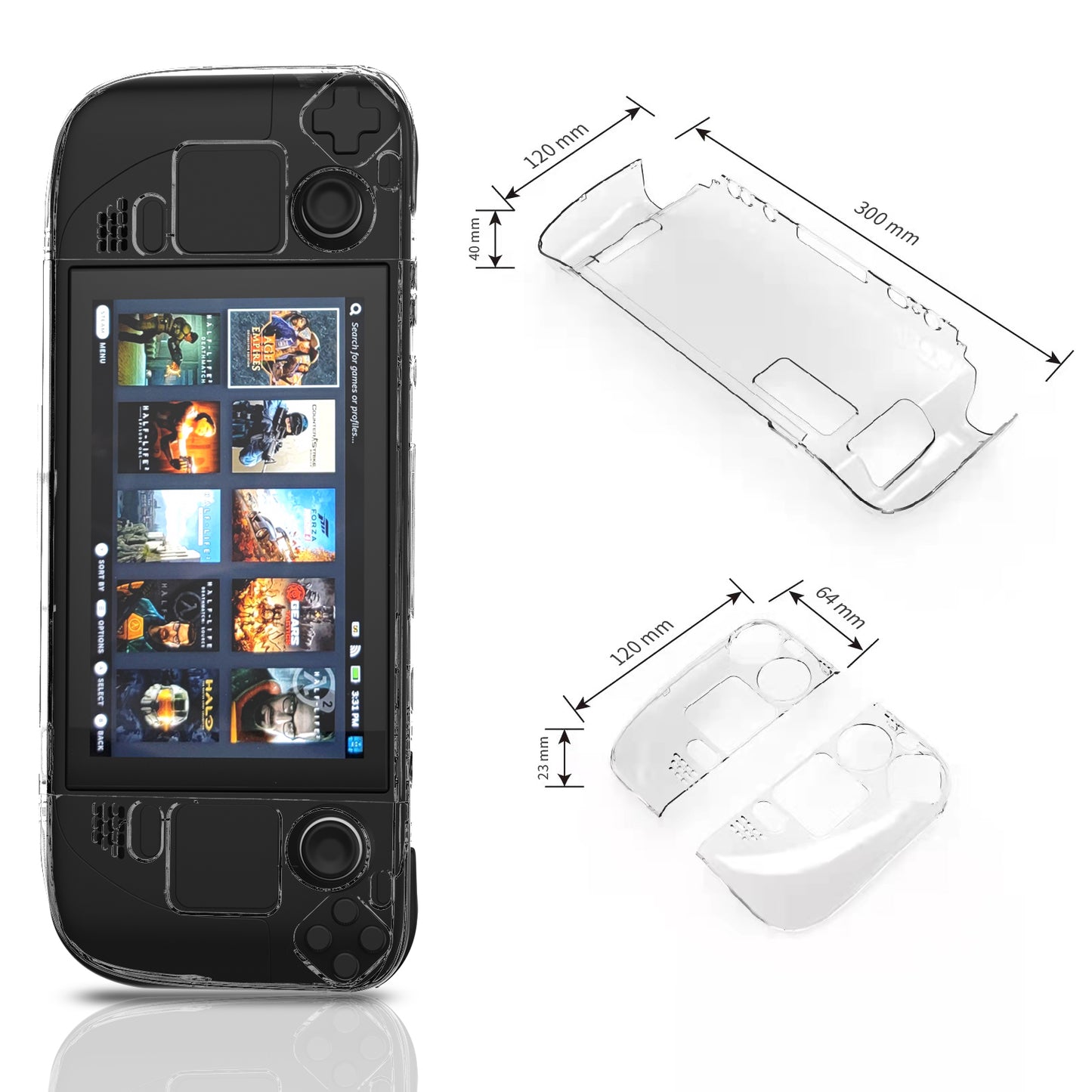 steam deck case clear