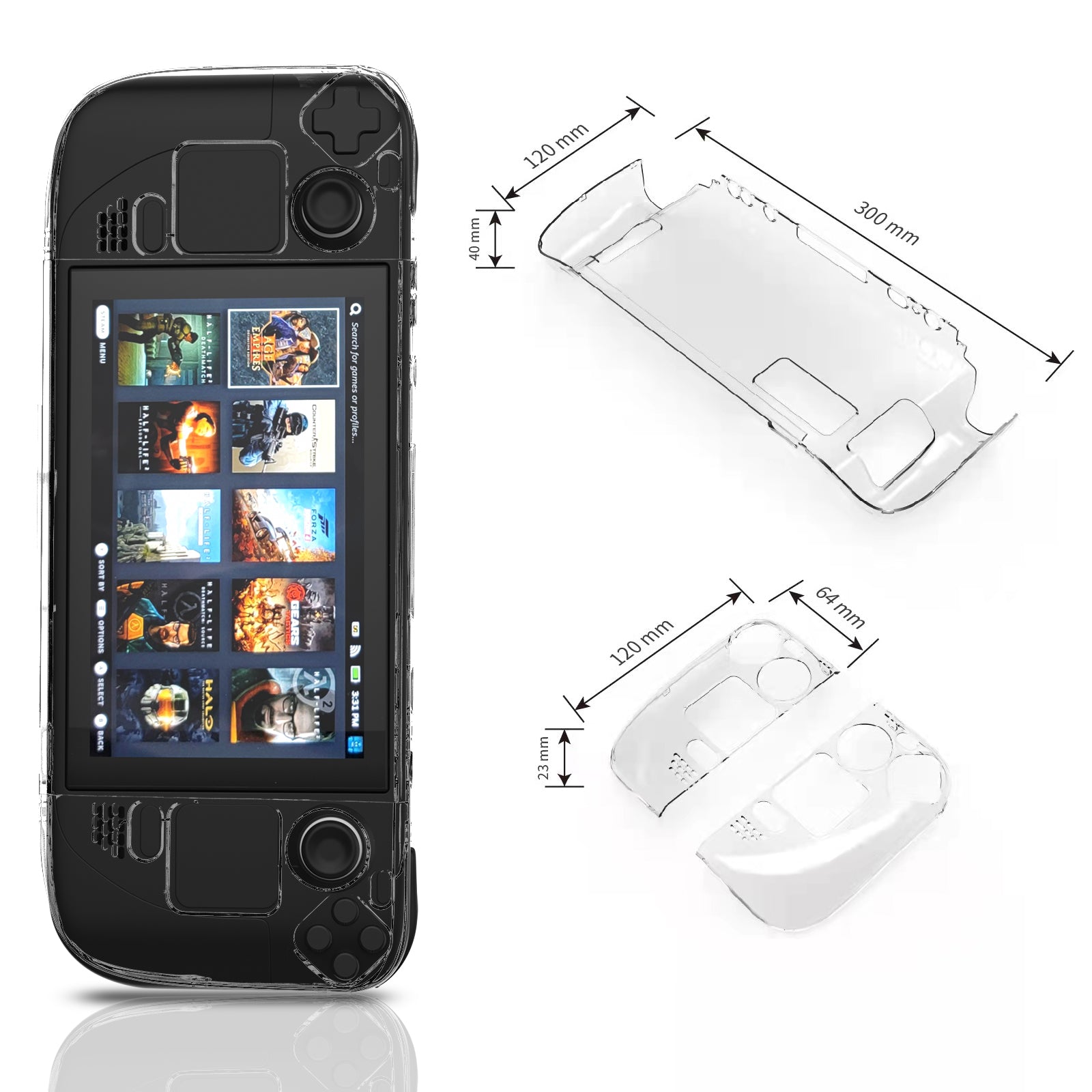 steam deck case clear