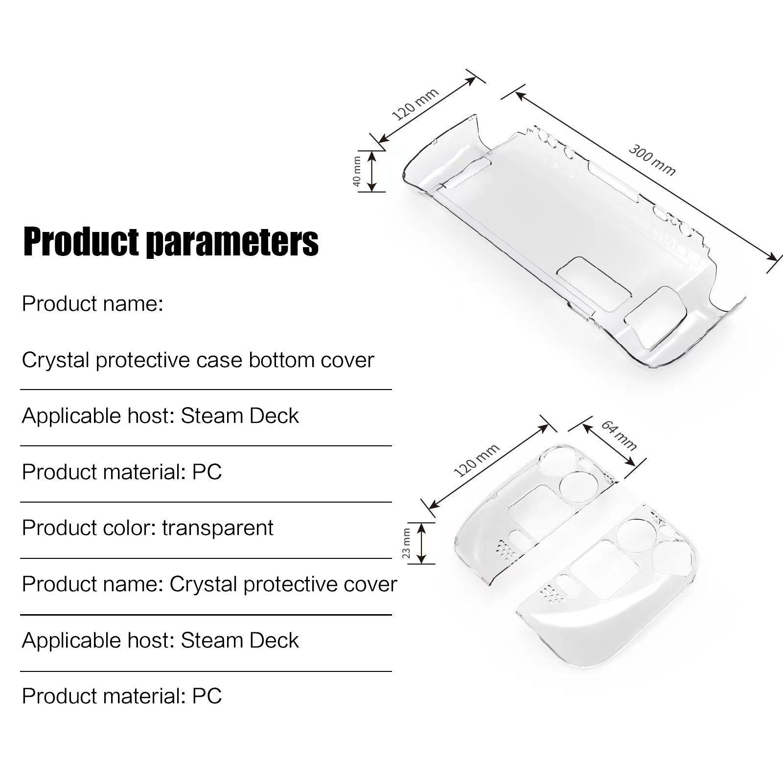 steam deck hard case clear