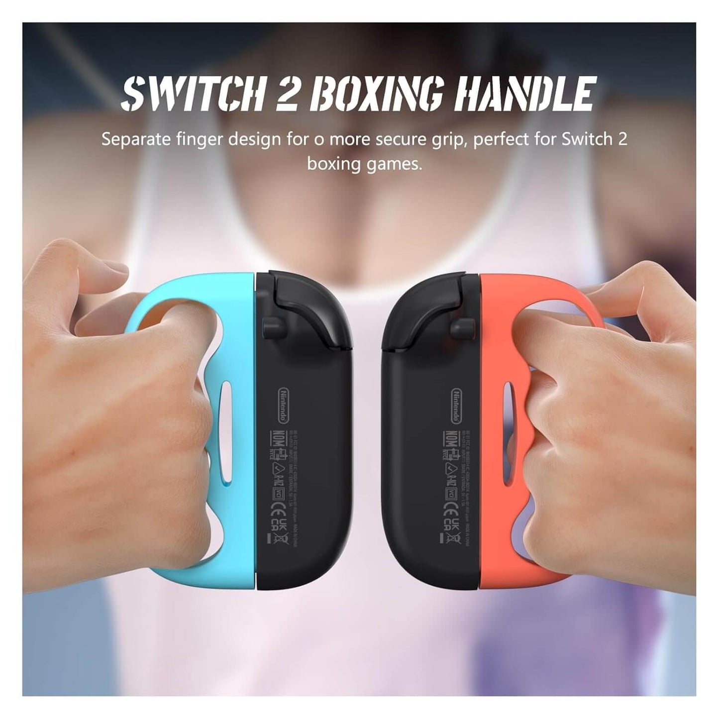 ECHZOVE Switch 2 Boxing Grips for Fighting Games–Ergonomic Handle for Better Control & Comfort, Perfect for Switch 2 Boxing Games, Must-Have Switch 2 Accessories for ARMS & More, Secure Fit for Joy-Con Controllers(Blue)