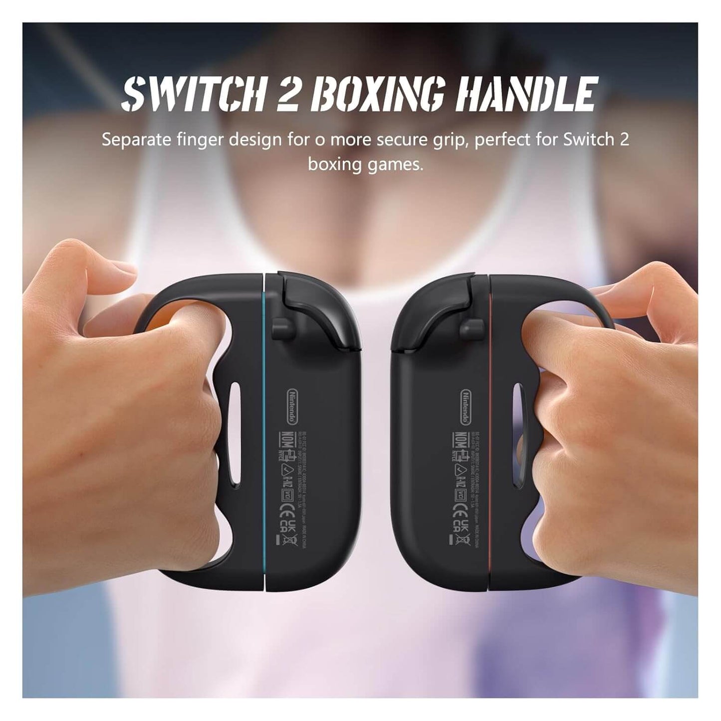 ECHZOVE Switch 2 Boxing Grips for Fighting Games–Ergonomic Handle for Better Control & Comfort, Perfect for Switch 2 Boxing Games, Must-Have Switch 2 Accessories for ARMS & More, Secure Fit for Joy-Con Controllers(Black)