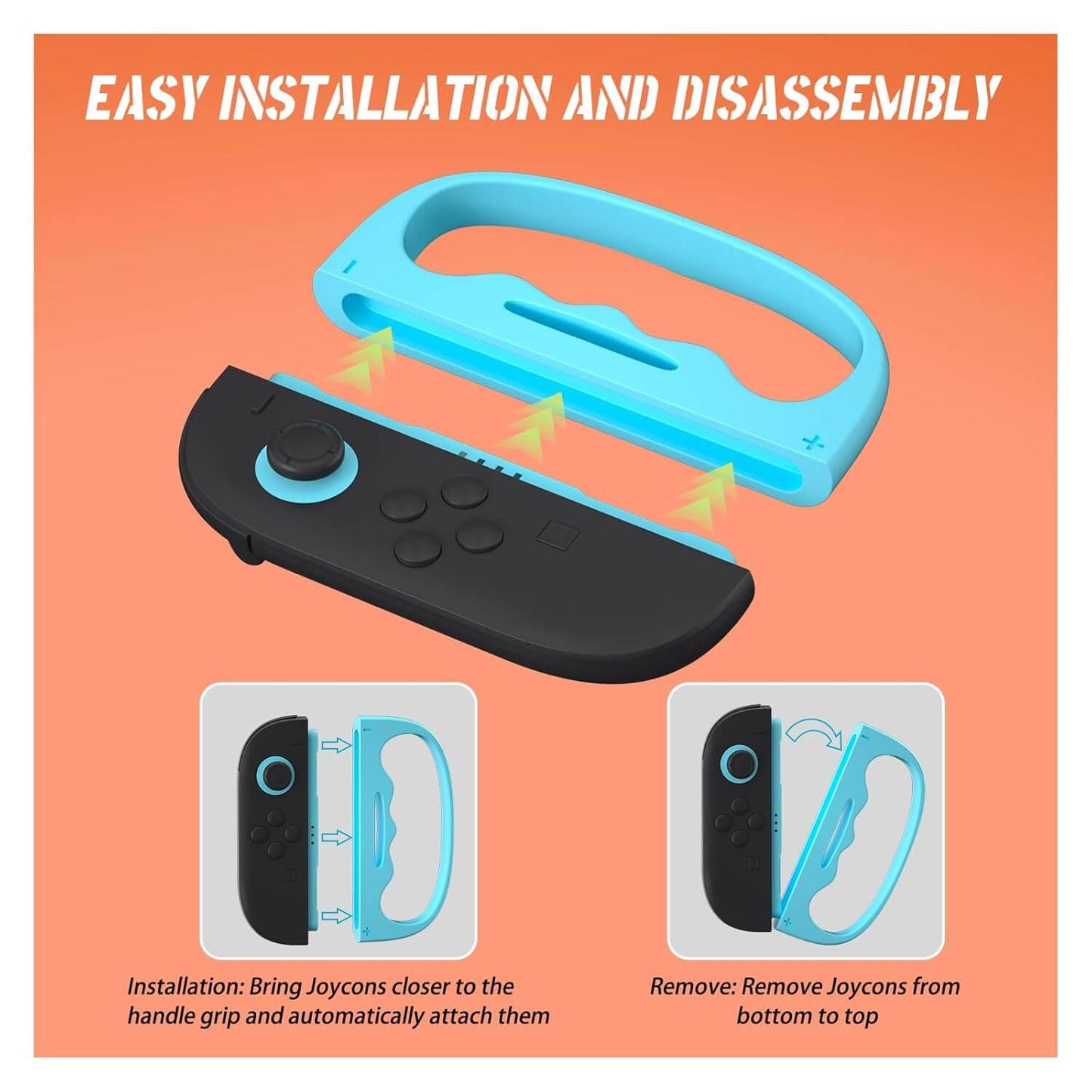 ECHZOVE Switch 2 Boxing Grips for Fighting Games–Ergonomic Handle for Better Control & Comfort, Perfect for Switch 2 Boxing Games, Must-Have Switch 2 Accessories for ARMS & More, Secure Fit for Joy-Con Controllers(Blue)