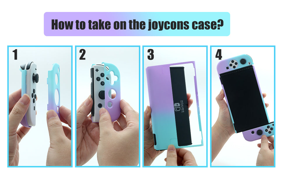 Nintendo Switch OLED Protective Case, Nintendo Switch OLED Colorful Case - Purple Blue