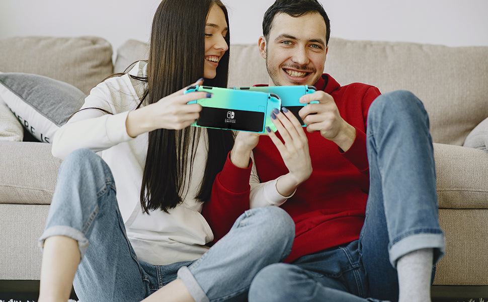 Switch OLED Protective Case, Nintendo Switch OLED Cover Case - BlueGreen