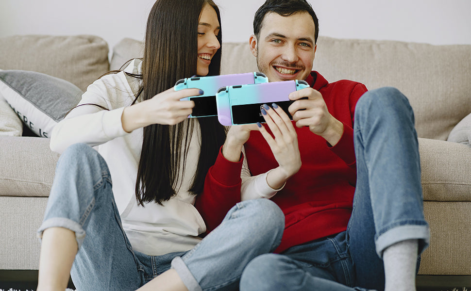 Nintendo Switch OLED Protective Case, Nintendo Switch OLED Colorful Case - Purple Blue