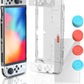 Switch OLED Hard Case, Switch OLED Protective Case Front and Back with Tempered Glass Screen Protector and Thumb Grip Caps
