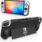 Switch OLED Grip Case Dockable, Switch OLED Case Protector with Ergonomic Grips - Black