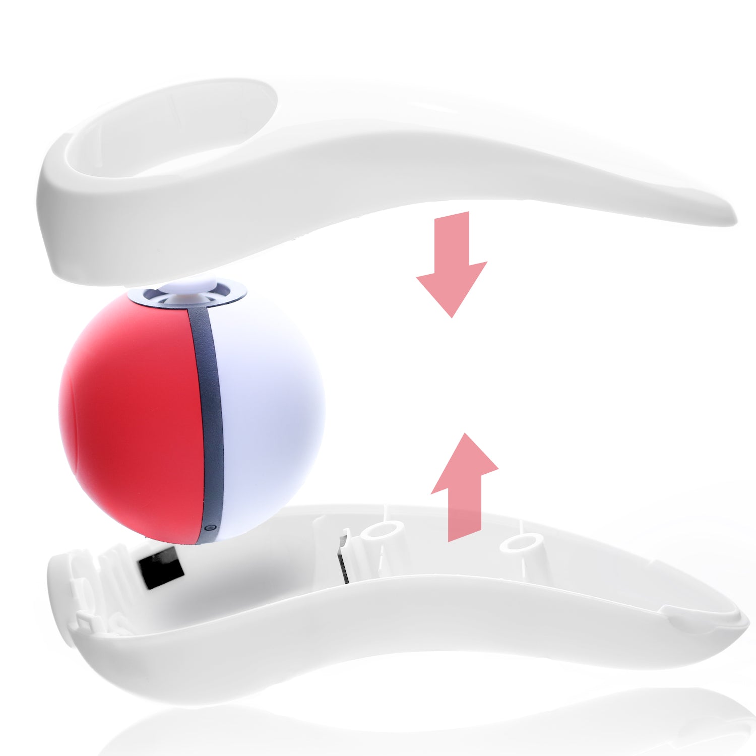 Grip for Poke Ball Plus Controller, Holder for Switch Poke Ball Plus with 2 Thumb Stick Covers - White - ECHZOVE