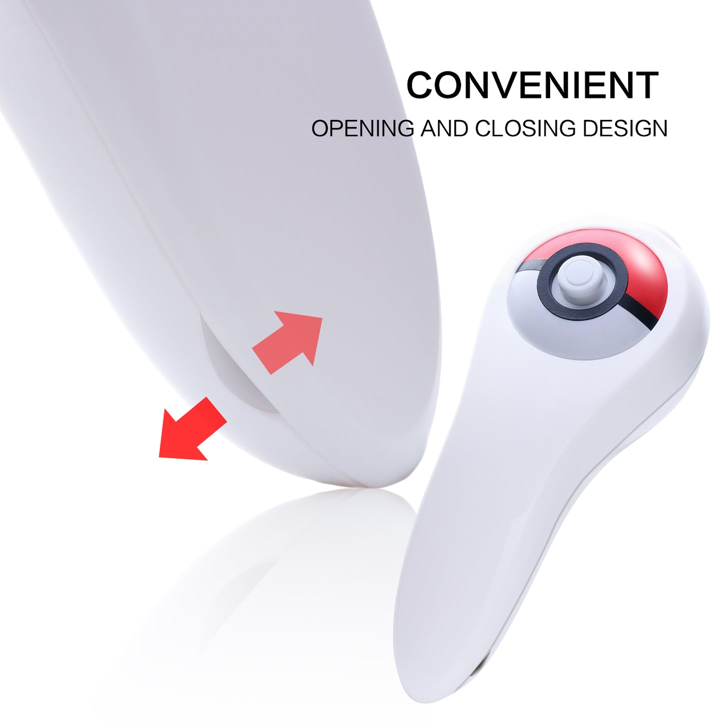 Grip for Poke Ball Plus Controller, Holder for Switch Poke Ball Plus with 2 Thumb Stick Covers - White - ECHZOVE