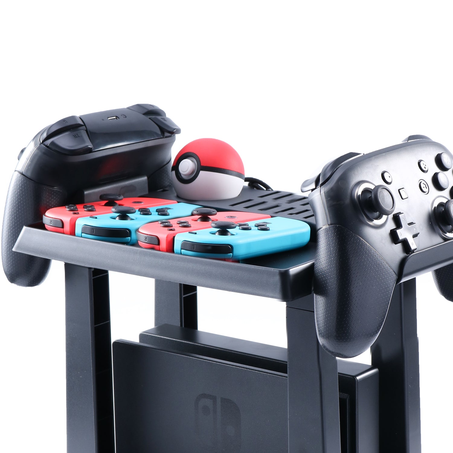 Storage Stand for Nintendo Switch, Storage Stand Controller Holder for Nintendo Switch Accessories and 2 Poke Ball Plus Controllers - ECHZOVE