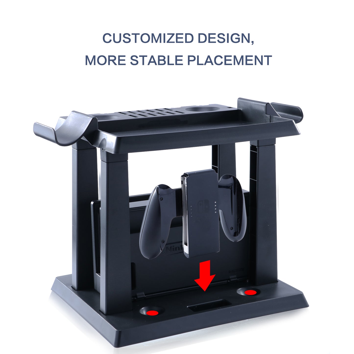 Storage Stand for Nintendo Switch, Storage Stand Controller Holder for Nintendo Switch Accessories and 2 Poke Ball Plus Controllers - ECHZOVE