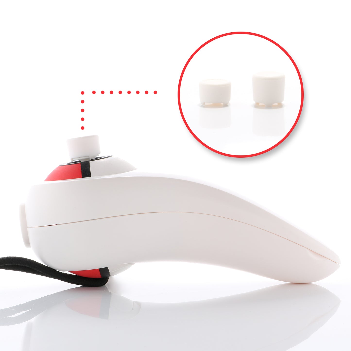 Grip for Poke Ball Plus Controller, Holder for Switch Poke Ball Plus with 2 Thumb Stick Covers - White - ECHZOVE