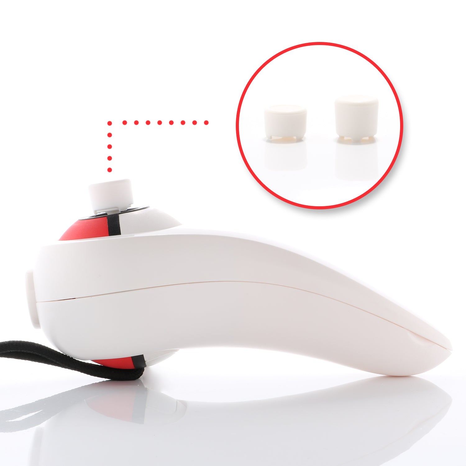 Grip for Poke Ball Plus Controller, Holder for Switch Poke Ball Plus with 2 Thumb Stick Covers - White - ECHZOVE