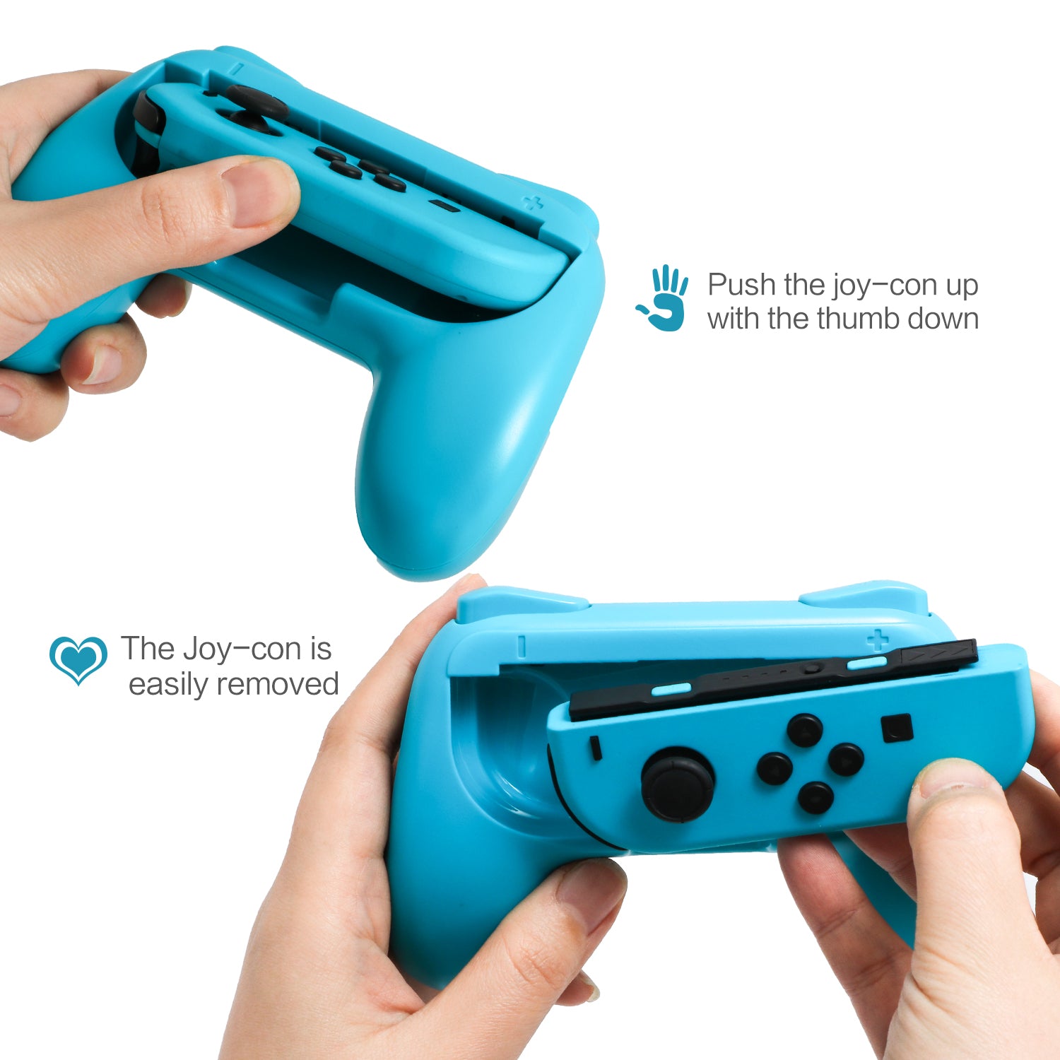 Grip Kit for Nintendo Switch Joy Con Controller, Nintendo Switch Accessories Joy Con Grip - BlueRed (2 Pack) - ECHZOVE