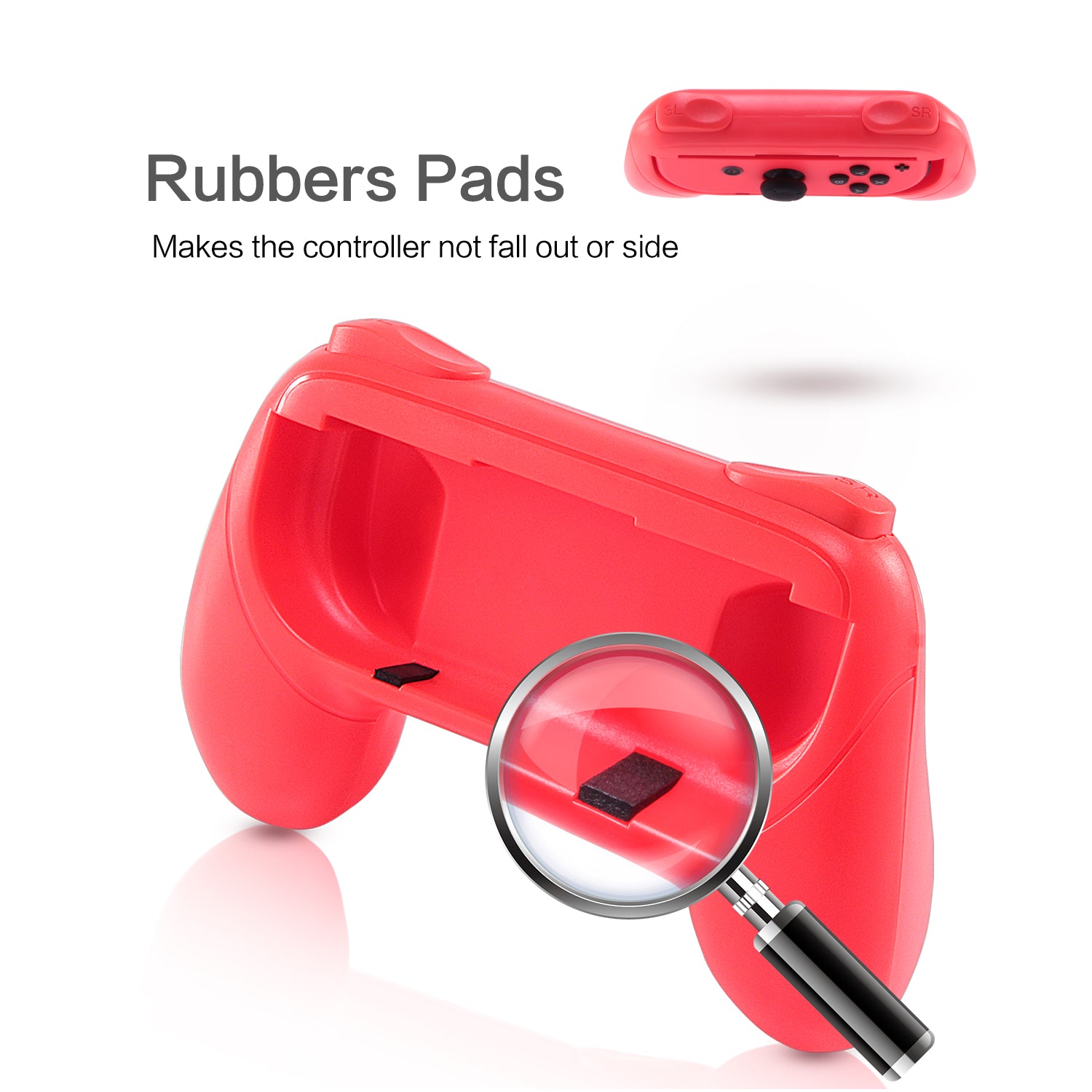 Grip Kit for Nintendo Switch Joy Con Controller, Nintendo Switch Accessories Joy Con Grip - BlueRed (2 Pack) - ECHZOVE