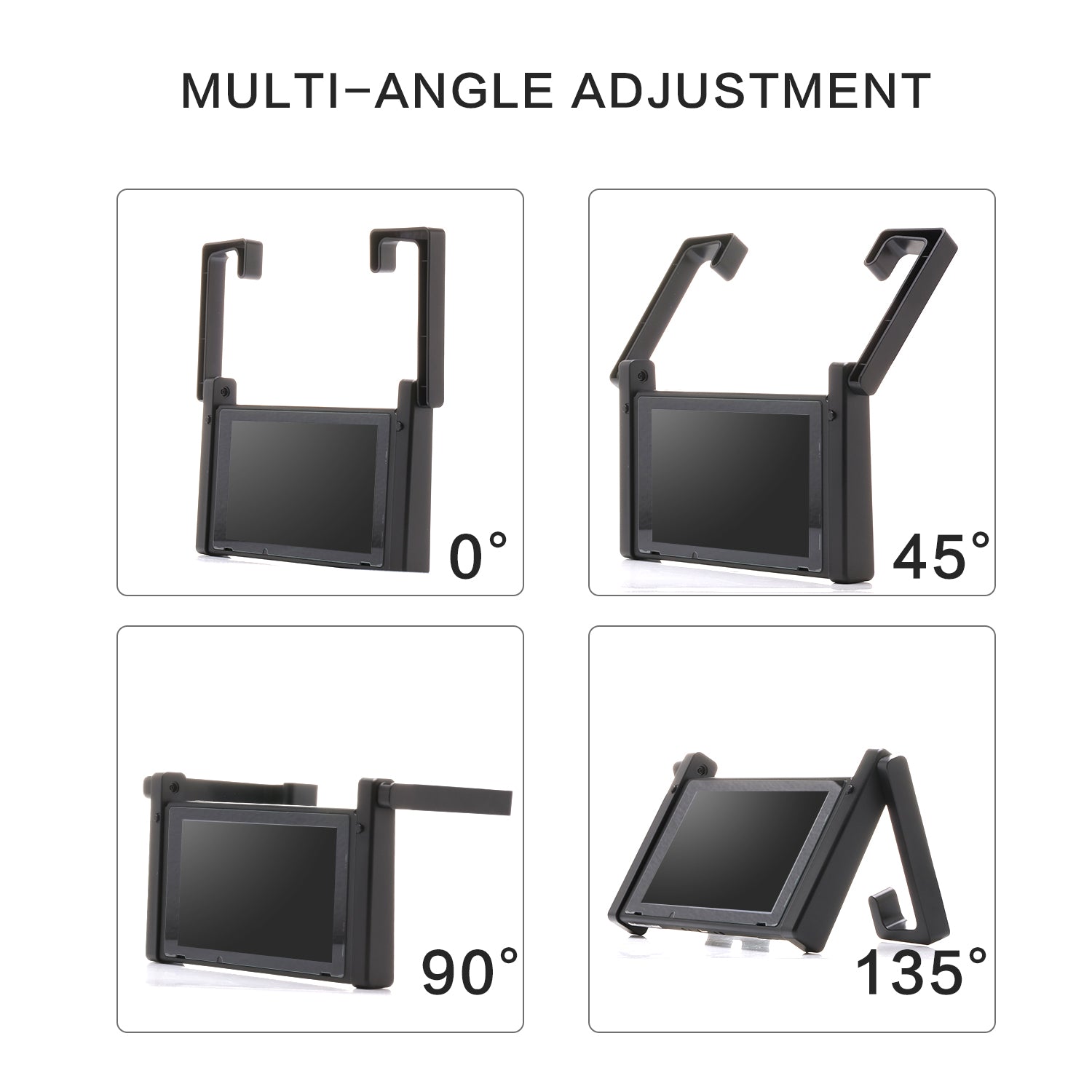 Stand for Nintendo Switch, Holder for Nintendo Switch and Switch Car Mount - Black ( 2 in 1) - ECHZOVE