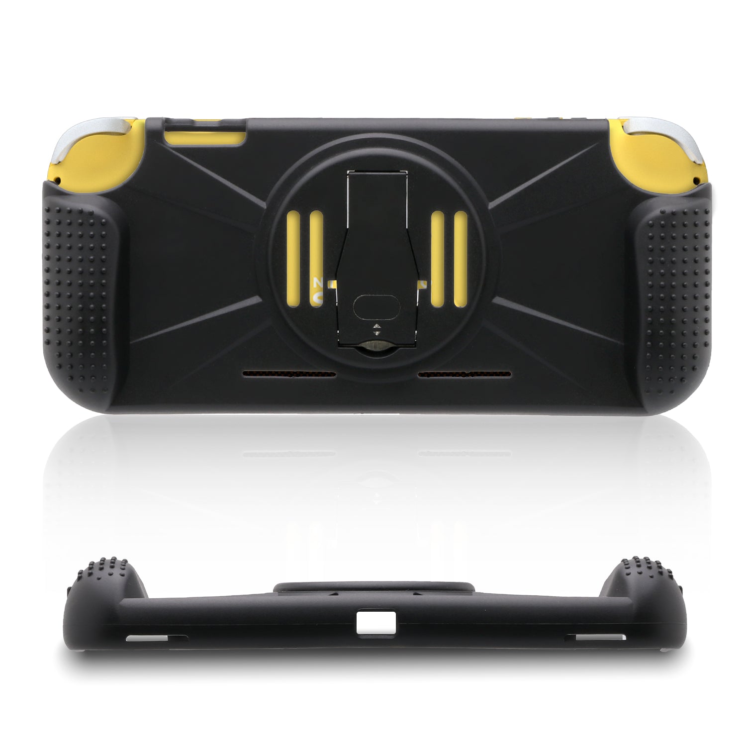 Grip Case for Nintendo Switch lite, Protective Case for Nintendo Switch lite with Stand - Black - ECHZOVE