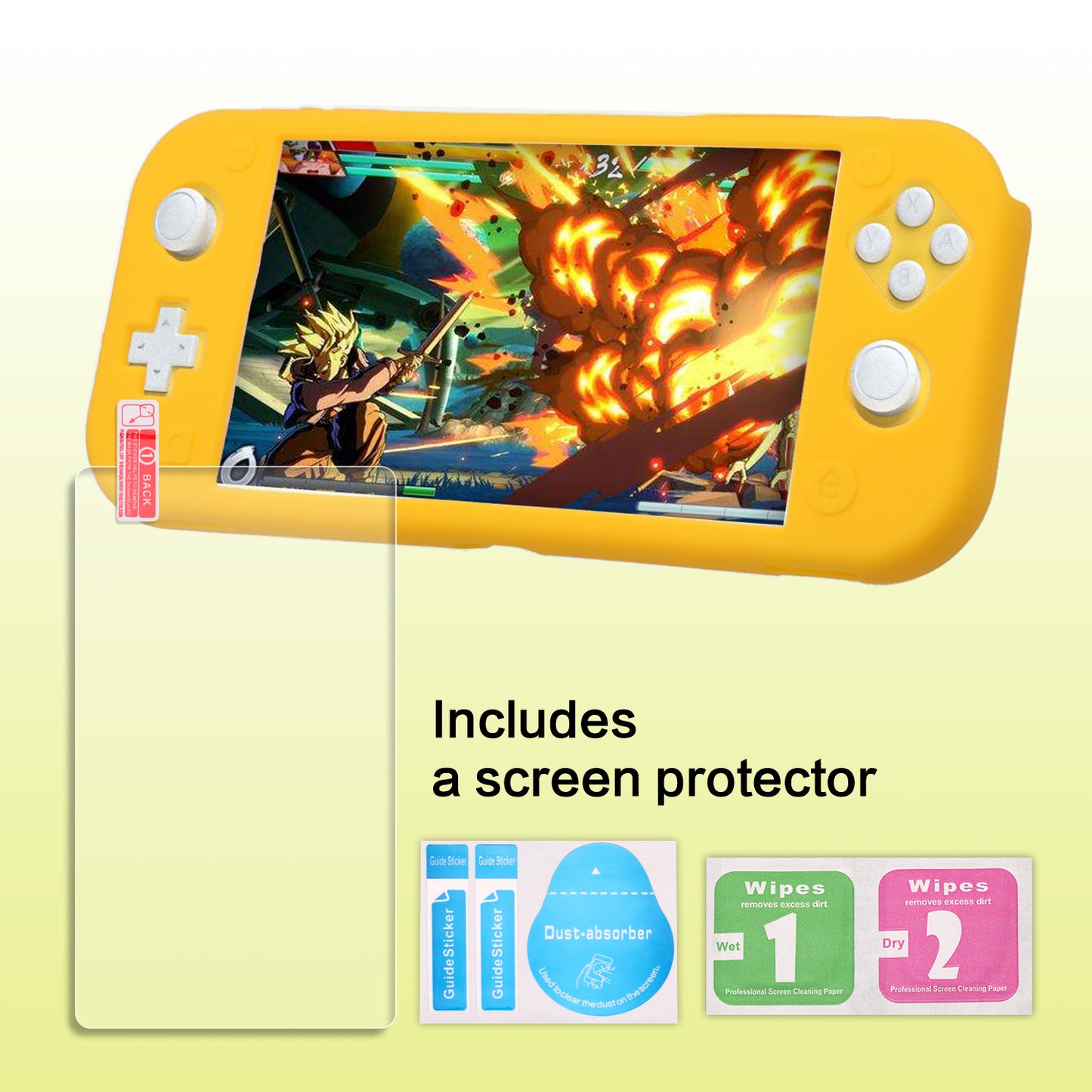 OLYGIVE Silicone Case for Nintendo Switch Lite - Yellow - ECHZOVE