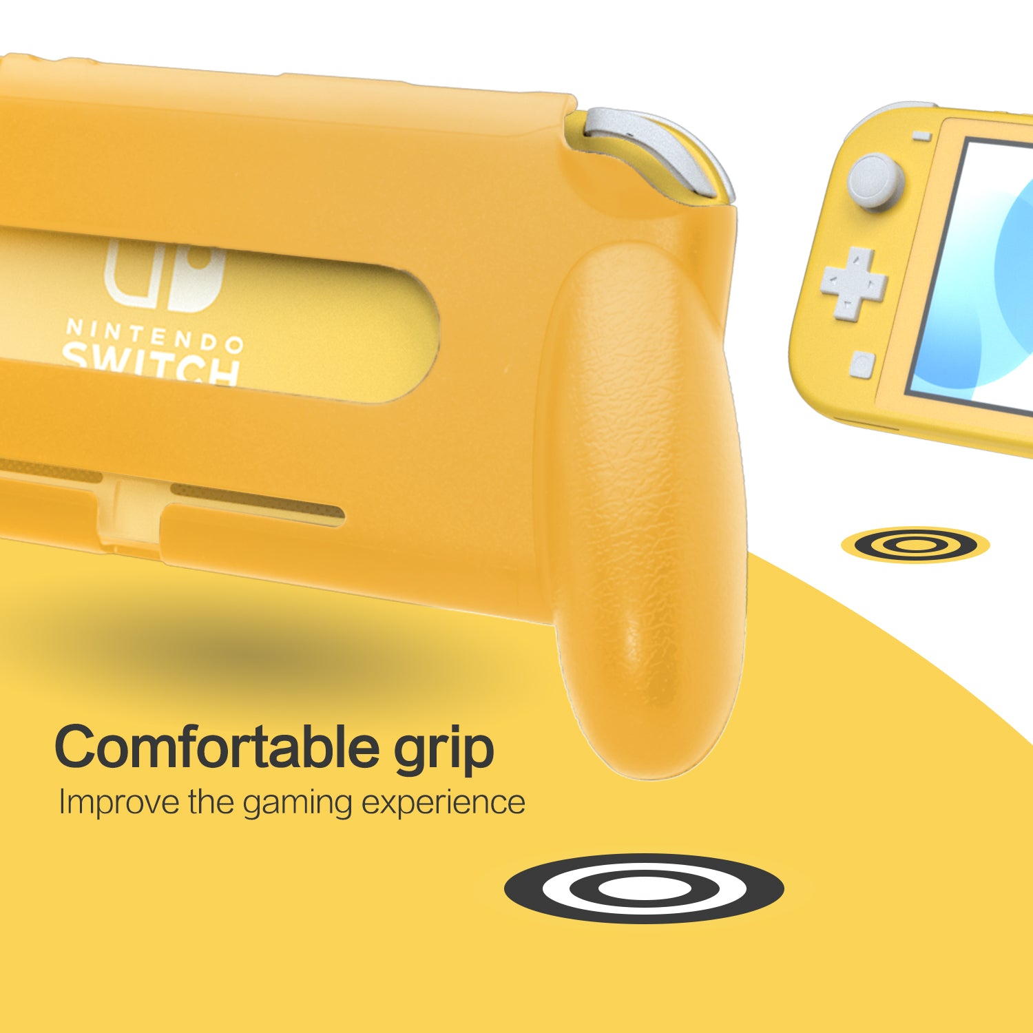 Grip for Nintendo Switch Lite, Comfortable and Ergonomic Switch Lite Grip - Accessories for Nintendo Switch Lite (Yellow) - ECHZOVE
