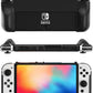 Switch OLED Grip Case Dockable, Switch OLED Case Protector with Ergonomic Grips - Black