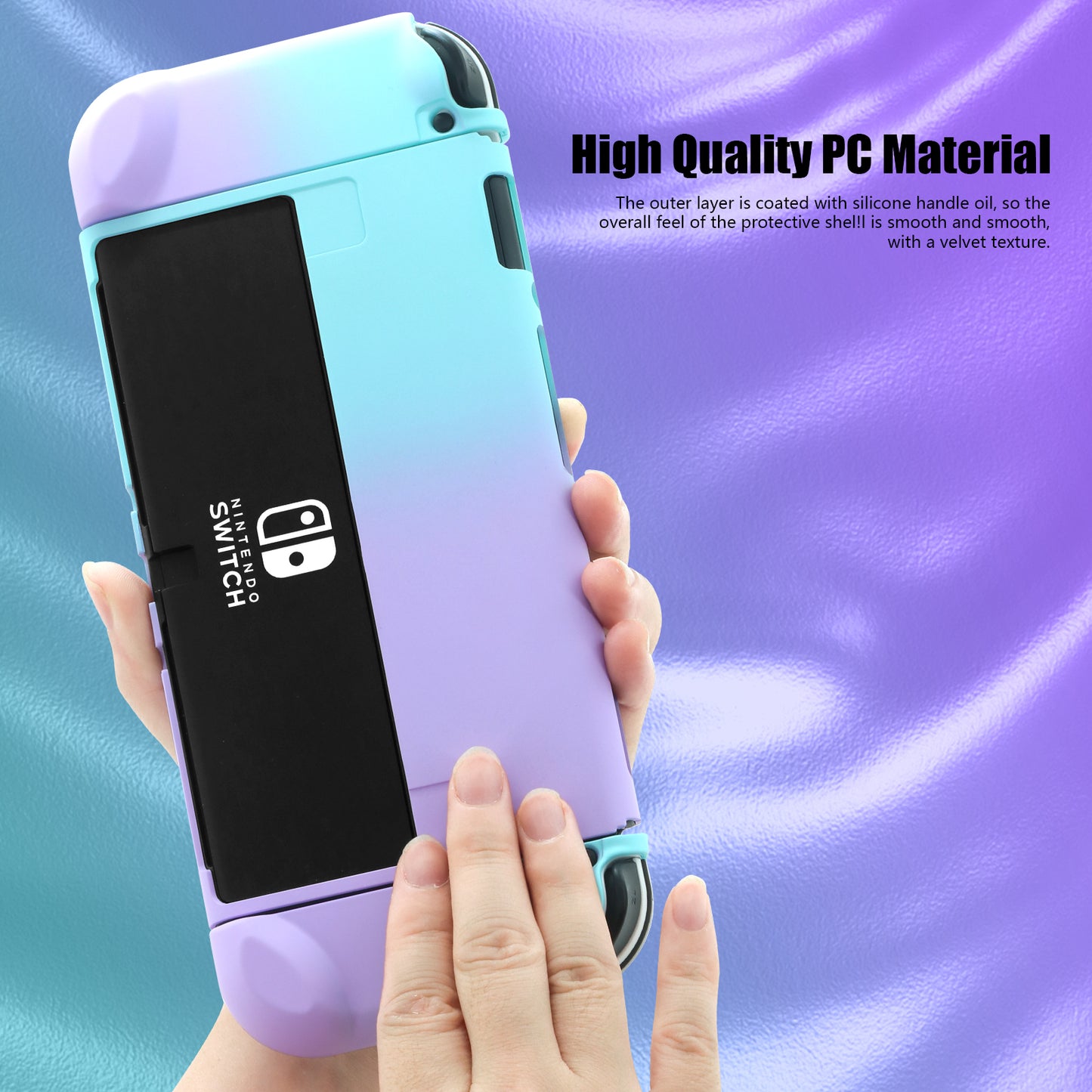 Nintendo Switch OLED Protective Case, Nintendo Switch OLED Colorful Case - Purple Blue