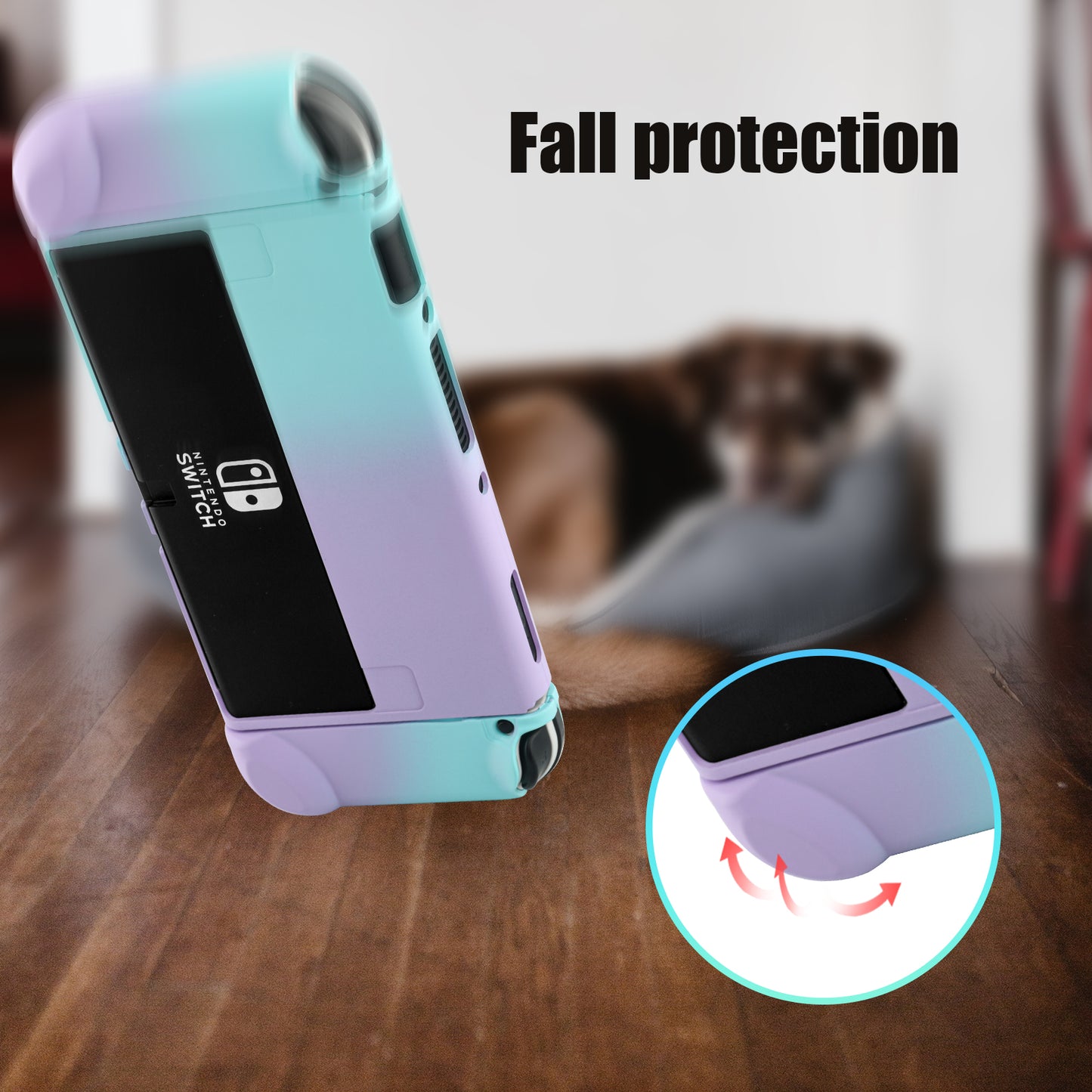 Nintendo Switch OLED Protective Case, Nintendo Switch OLED Colorful Case - Purple Blue