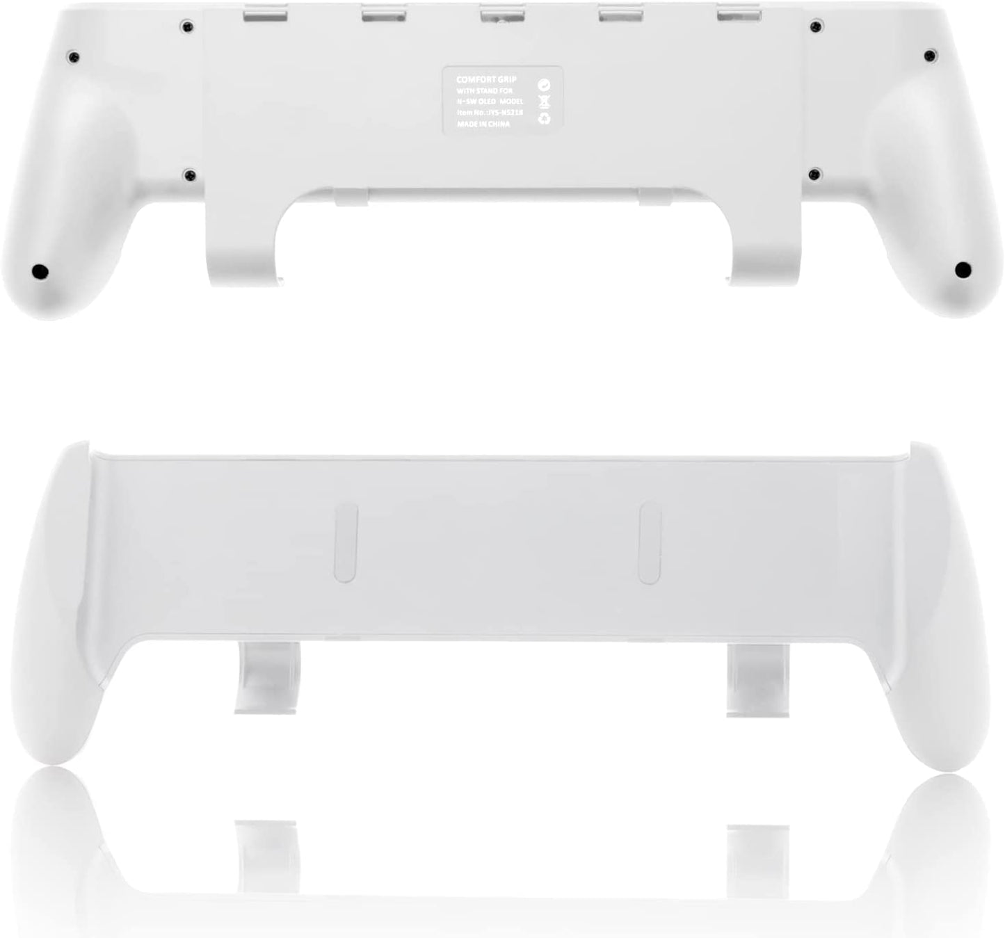 Switch OLED Grip, Comfortable and Ergonomic Gaming Portable Protective Handheld Grip, Joy Con and Switch OLED Control, Accessories for Switch 2021 with Game Slots and Kickstand - White