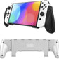 Switch OLED Grip, Comfortable and Ergonomic Gaming Portable Protective Handheld Grip, Joy Con and Switch OLED Control, Accessories for Switch 2021 with Game Slots and Kickstand - White