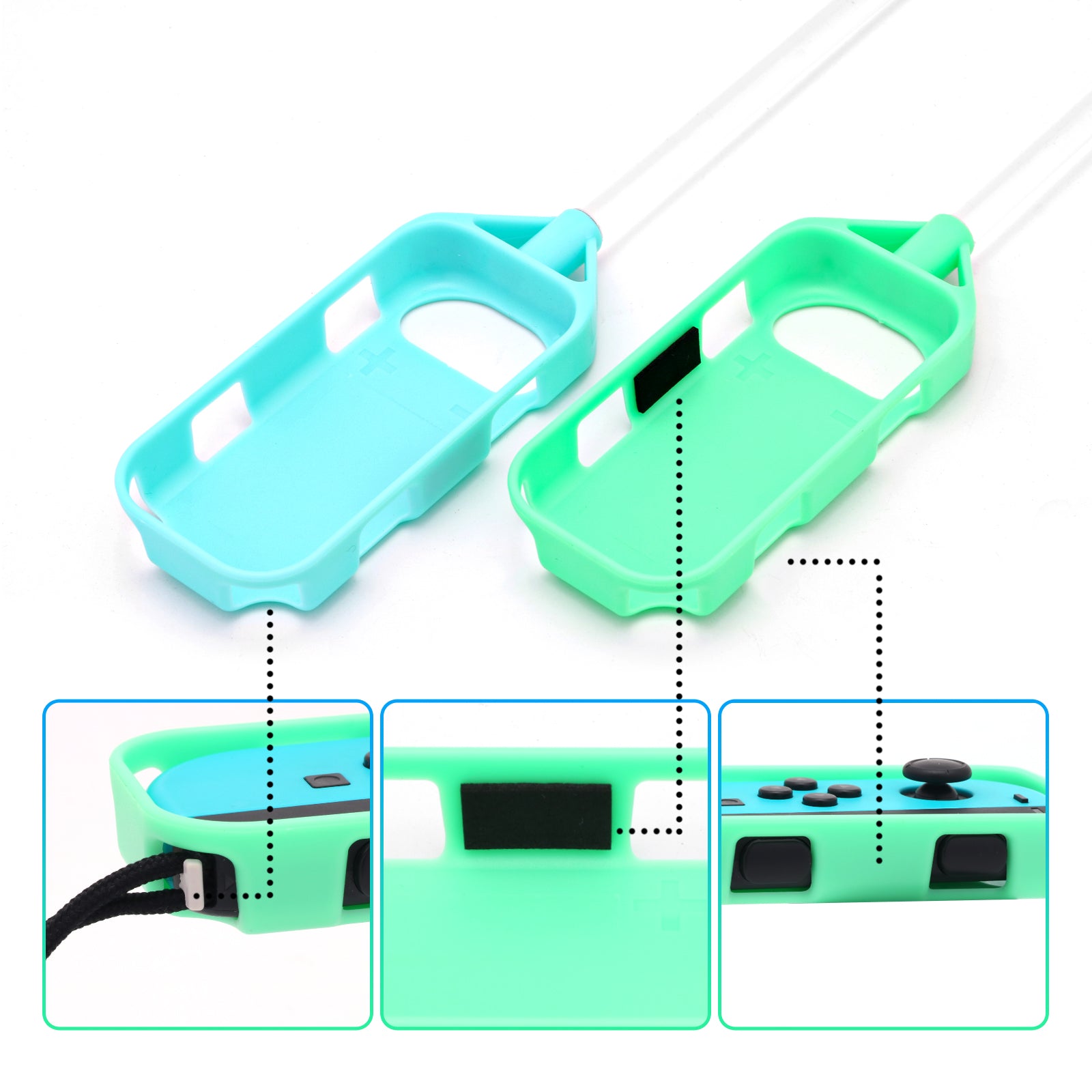 Switch Golf Rod Compatible for Nintendo Switch Mario Golf:Super Rush Game,Golf Games Handgrip Accessories for Nintendo Switch Joycons - Animal Crossing New Horizons Theme - ECHZOVE