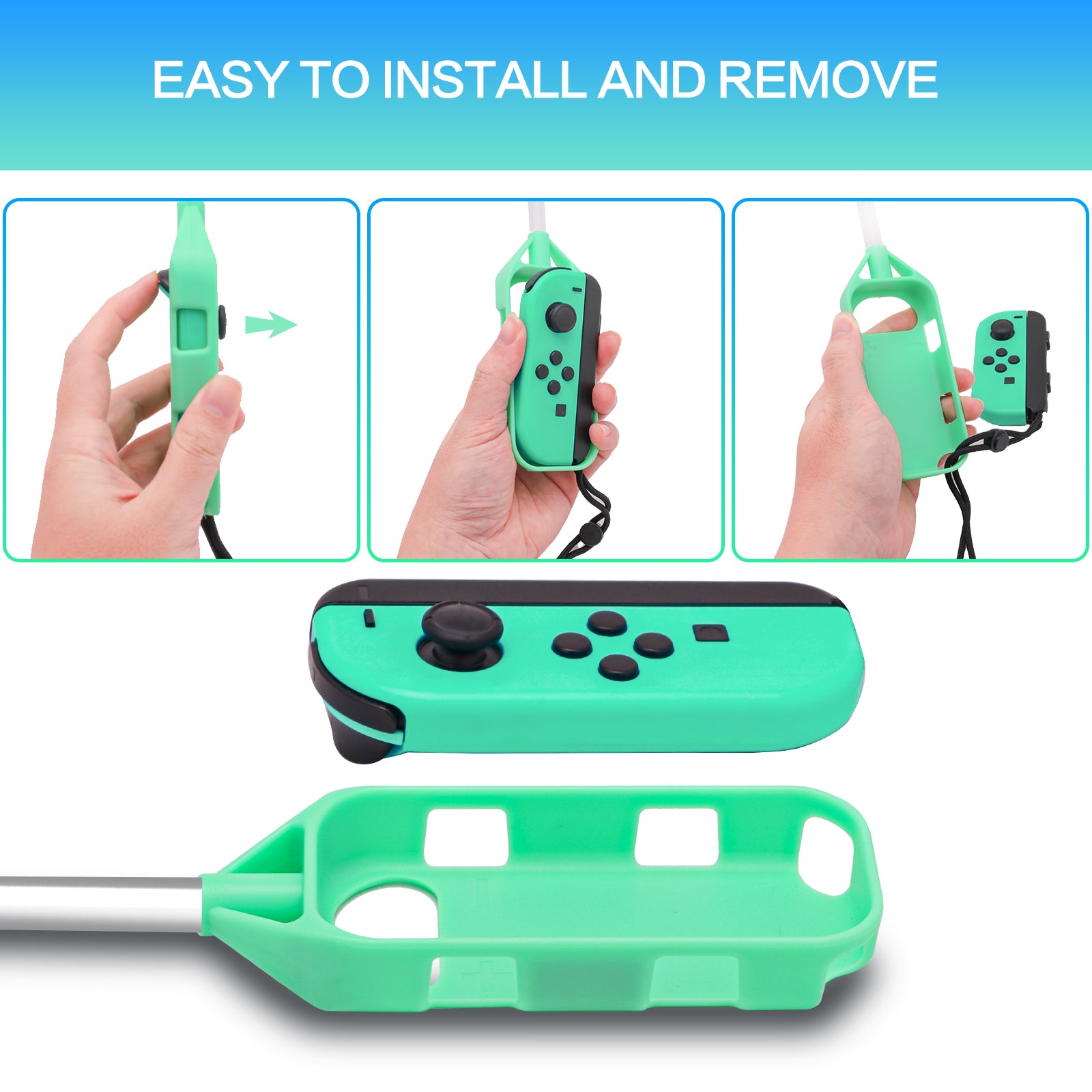 Switch Golf Rod Compatible for Nintendo Switch Mario Golf:Super Rush Game,Golf Games Handgrip Accessories for Nintendo Switch Joycons - Animal Crossing New Horizons Theme - ECHZOVE